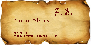 Prunyi Márk névjegykártya